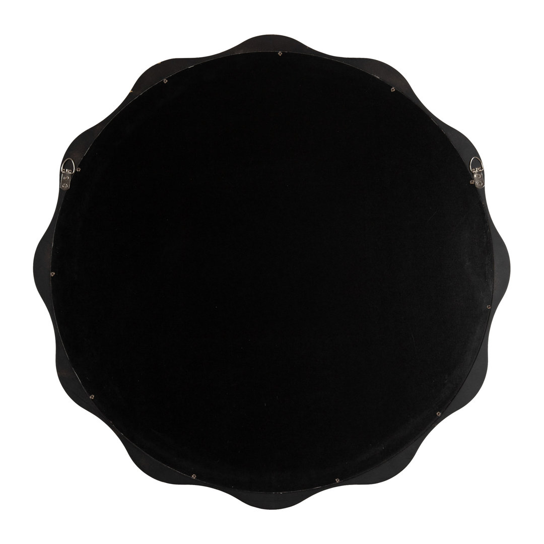 Canonbury Round Scalloped Wooden Wall Mirror